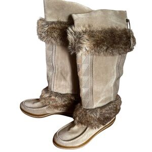 Aerin Edlingham tall Boots women’s Size 11M tan winter suede snow winter